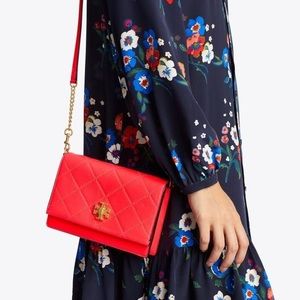 Tory Burch Georgia Mini Turnlock Bag, Red